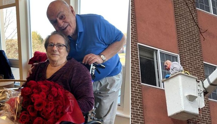 Пенсіонеру заборонили відвідувати дружину в будинку для літніх людей - він з'явився до неї на підйомному крані