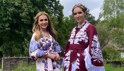 Ольга Сумская и Катя Осадчая ко Дню вышиванки нарядились в роскошные платья: фото