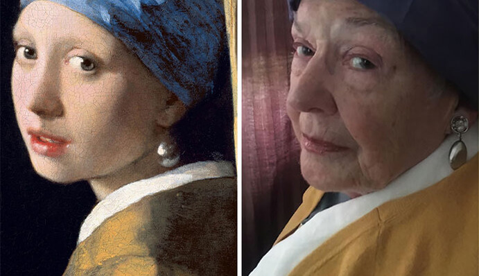 83-річна креативщиця на карантині наслідувала відомим картинам - ось її кращі образи