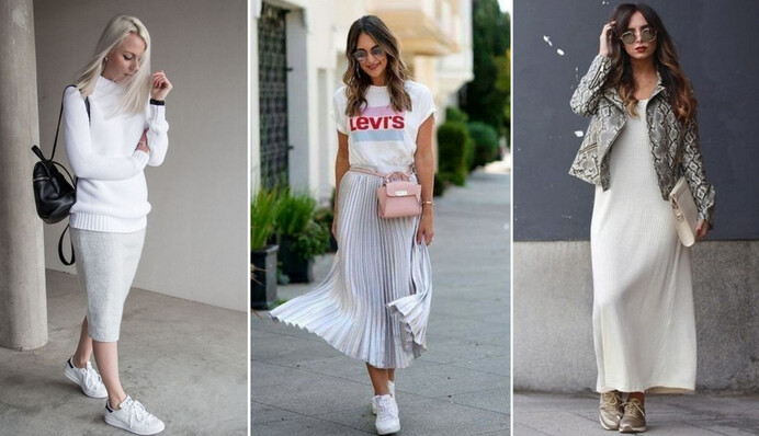 Як носити спідницю з кросівками і не виглядати дивно: 7 стильних образів на кожен день