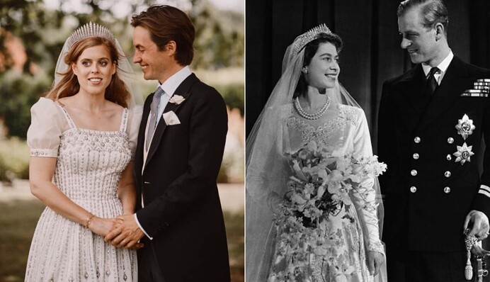 Внучка Елизаветы II вышла замуж в ее платье и тиаре. Как Беатрис отличилась от других невест королевства