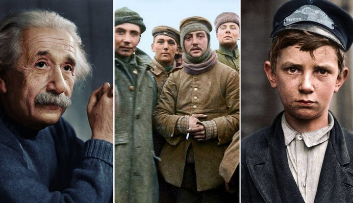 Художник раскрасил уникальные архивные фото и предложил взглянуть на историю по-новому