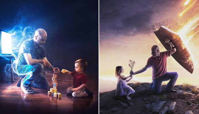 Фотограф годами изучал Фотошоп, и теперь его снимки с детьми напоминают экшн-сцены Marvel