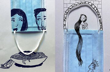 Художник створює ілюстрації, використовуючи медичні маски для обличчя - ось його найкращі роботи