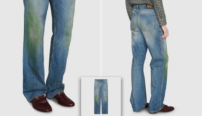 Модный бренд выпустил джинсы с пятнами от травы - приобрести 