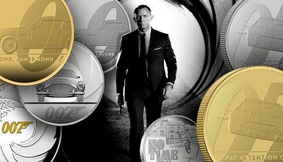 В Британии выпустили новые монеты в честь Джеймса Бонда - на них выгравированы популярные строчки из фильмов