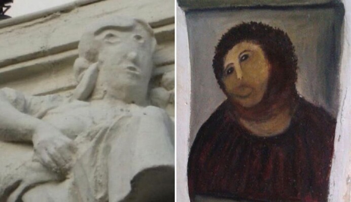 В сети высмеяли провальную реставрацию статуи в Испании: похоже, это наследник 