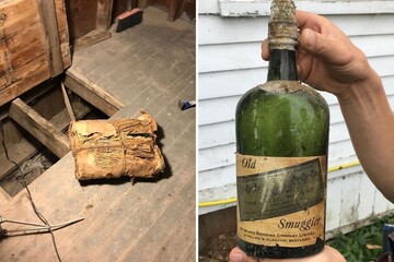 Пара нашла в стенах 100-летнего дома виски времен сухого закона и раскрыла тайну его старого владельца