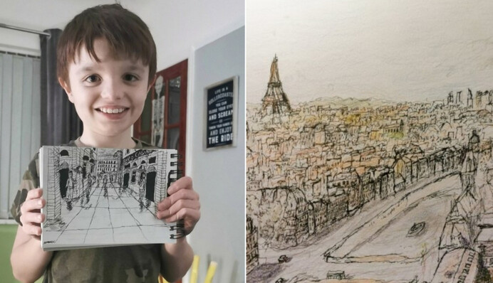Школяр подорожує без камери і вражає людей своїми малюнками - від природи у нього є фотоапарат покруче