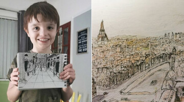 Школьник путешествует без камеры и поражает людей своими рисунками - от природы у него есть фотоаппарат покруче