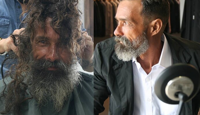 Сім'я знайшла на вулиці родича, якого вважала загиблим - похід до перукаря перетворив його на іншу людину