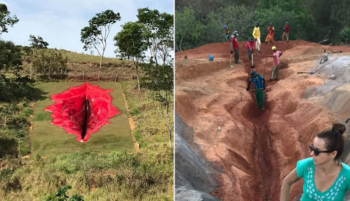 У Бразилії встановили 33-метрову вагіну - глибина арт-об'єкту складає 6 метрів