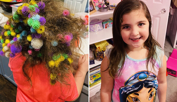Дівчинка погралася з липучками, і її мамі не позаздриш - розплутувати волосся довелося 20 годин