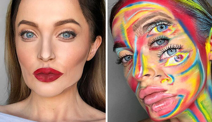 Дівчина за допомогою макіяжу перетворює себе на будь-яку знаменитість або оптичну ілюзію - і результати приголомшливі
