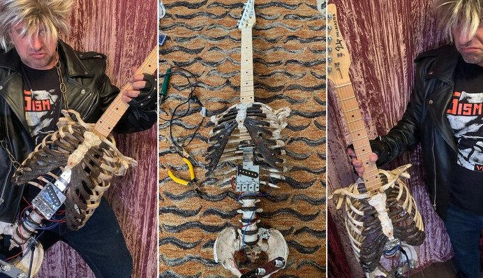 Музикант вшанував пам'ять покійного дядька та змайстрував з його скелета електрогітару - ось де справжній треш