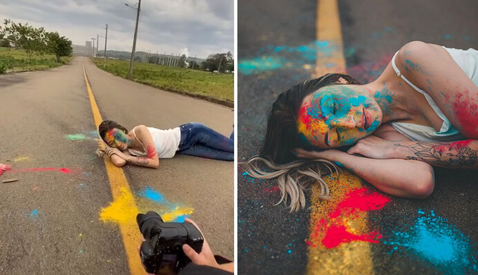 Фотограф показывает, что на самом деле происходит за кадром фотосессий, и это очень увлекательно