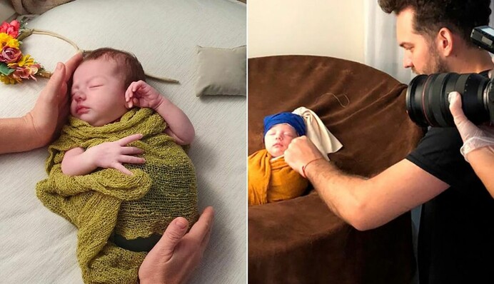 Креативний тато зробив новонароджену дочку героїнею відомих картин, і це наймиліші шедеври