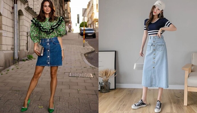7 стильных луков на весну с джинсовой юбкой: комбинации на все времена