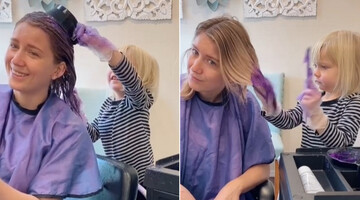 Мама ризикнула і довірила 3-річній доньці фарбувати волосся. Що вийшло? Чудове відео і 12 млн переглядів