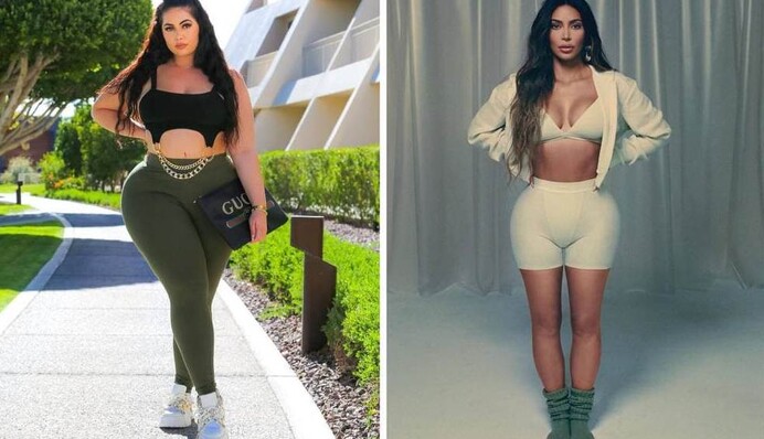 Инстаграм-модель зовет себя двойником Ким Кардашьян, но люди советуют не торопиться и для начала похудеть