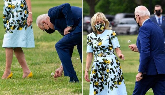 Джо Байден сорвал для жены одуванчик, и эта милая сцена покорила людей