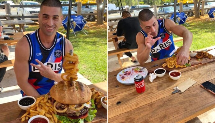 Чи реально з'їсти бургер на 5 кг за 30 хвилин? Хлопець довів, що часу вистачить і на десерт: відео