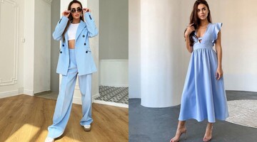Блакитний колір у трендах літа: ось 8 стильних образів для офісу та на прогулянку