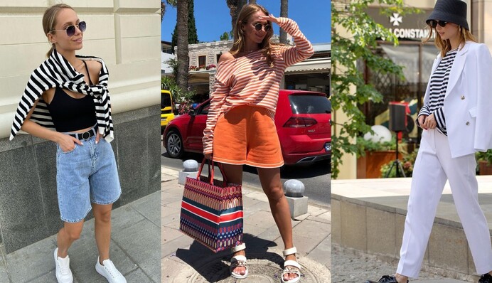 9 стильних луків у трендовому тільнику: як і з чим носити смугастий лонгслів