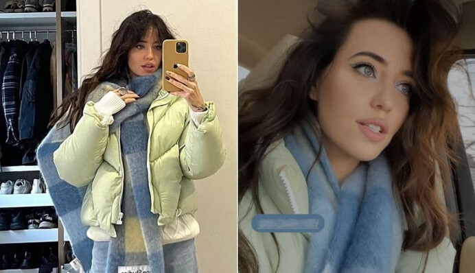 Як носити теплий шарф з пуховиком - ідея стильного лука від Наді Дорофєєвої