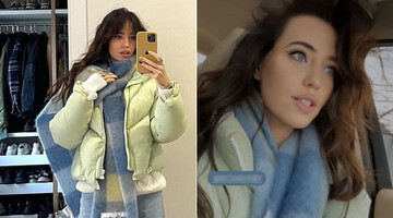 Як носити теплий шарф з пуховиком - ідея стильного лука від Наді Дорофєєвої