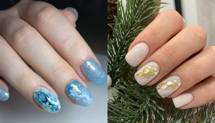 11 ідей кришталевого манікюру на Новий рік для нігтів будь-якої форми