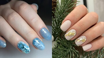 11 идей хрустального маникюра на Новый год для ногтей любой формы