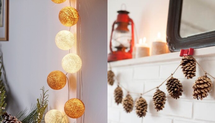 Делаем гирлянды из подручных средств: 5 идей, чем украсить дом к Новому году