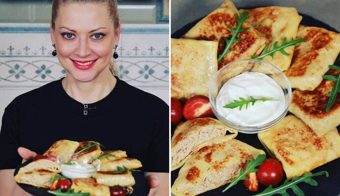 Як приготувати млинці з м'ясною начинкою - рецепт від Тетяни Литвинової