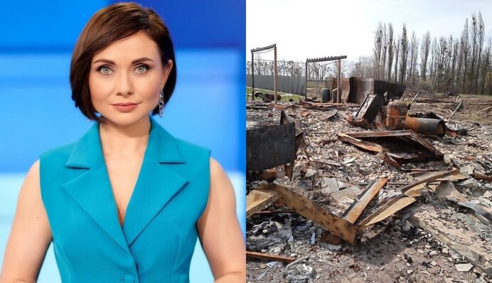 Руїни будинку: ведуча Анна Панова показала, що російські окупанти залишили від її дачі під Києвом