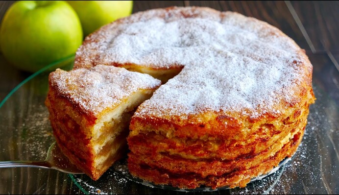 Как приготовить насыпной яблочный пирог Три стакана: простой рецепт