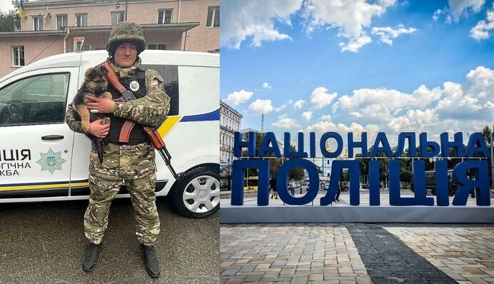 Щенок Байрактар, который первым предупреждал об атаках врага, готовится к службе в полиции: фото