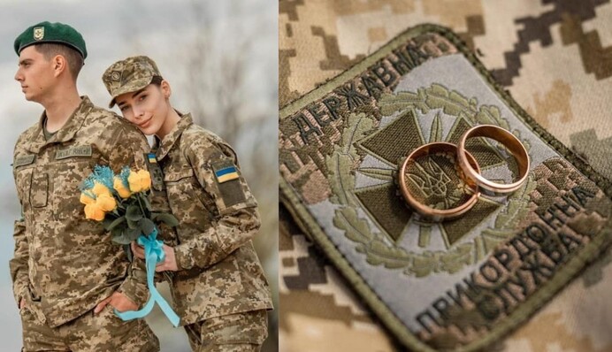 Медовий місяць довелося відкласти: мережу зворушили весільні фото молодої пари прикордонників