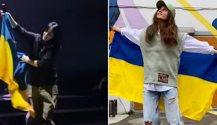 Билли Айлиш на концерте поцеловала флаг Украины - его передала Jerry Heil
