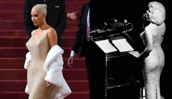 Размер не подошел: Ким Кардашьян повредила легендарное платье Мэрилин Монро