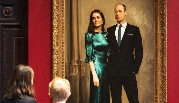 Совсем как фото: в Кембридже представили первый совместный портрет принца Уильяма и Кейт Миддлтон