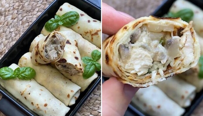 Как приготовить налистники с курицей, грибами и сыром, чтобы начинка была сочной: простой рецепт