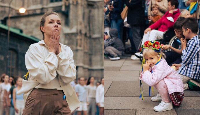 Олена Шоптенко влаштувала танцювальний флешмоб з українцями у Відні: відео яскравого виступу
