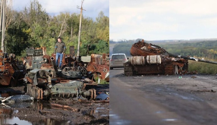 Армия и власти РФ бросили своих: Дмитрий Комаров показал разбитую технику россиян на Харьковщине