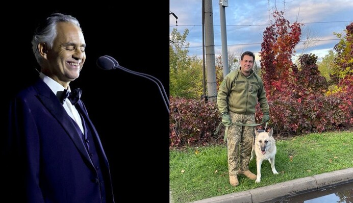 Чудеса случаются даже в темные времена: пес из Купянска будет жить в семье Андреа Бочелли