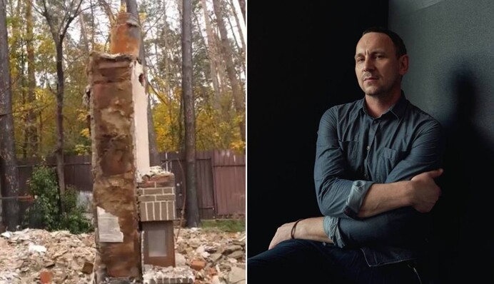 Уцелела только печка. Валерий Харчишин показал, что осталось от его дома под Киевом