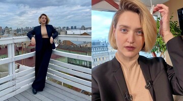 Віра Кекелія у брючному костюмі показала найбільший тренд 2022 року: фото