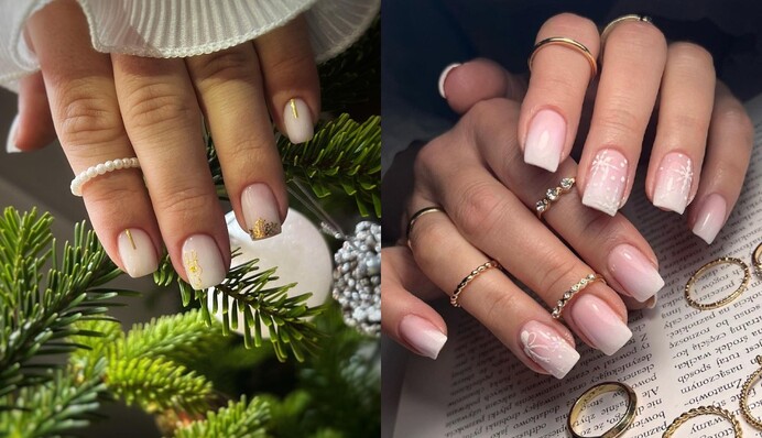 Як виглядає модний новорічний манікюр на квадратні нігті: фото