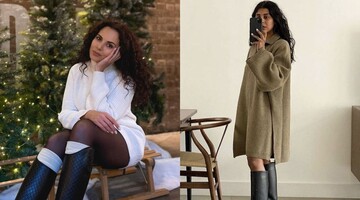 Настя Каменських та Ліда Лі показалися у в'язаних сукнях-светрах - теплому тренді 2023 року: фото