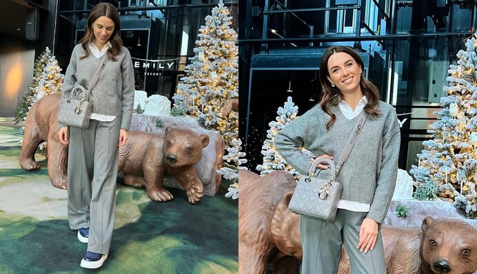 Кристина Решетник показала, с чем носить модные широкие брюки этой зимой: фото